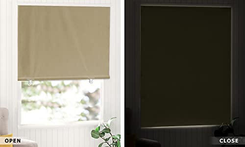 Linen Blend Blackout Roman Door Shade
