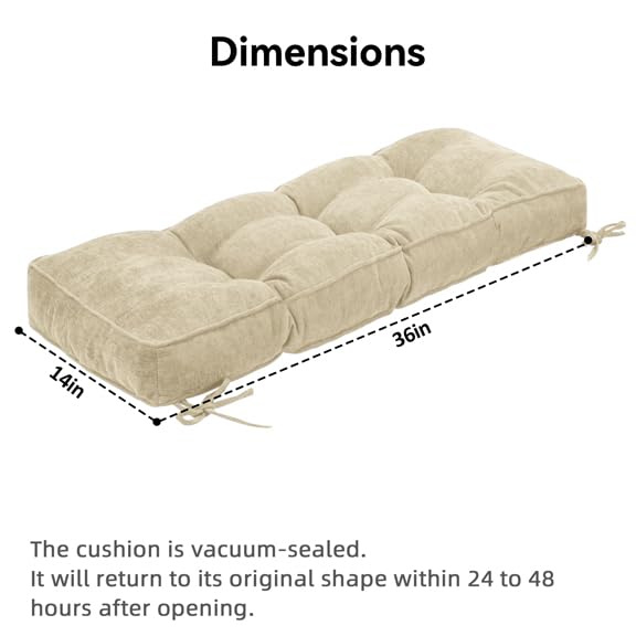 Tufted Indoor Bench Seat Cushion