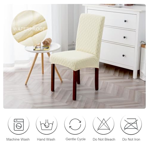 Waterproof Jacquard Dining Chair Covers Set