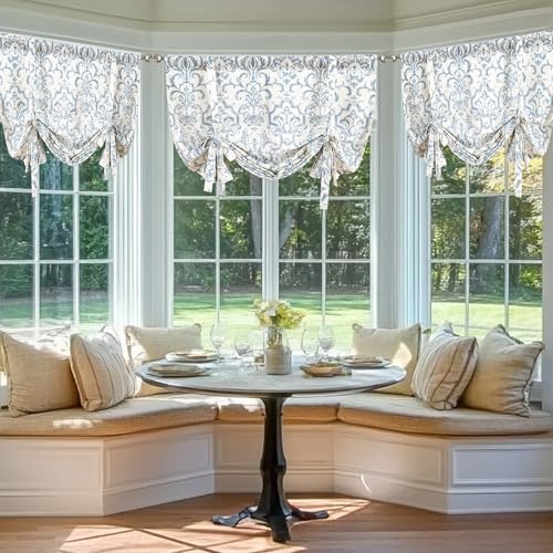 Damask Paisley Tie-Up Curtain Panel