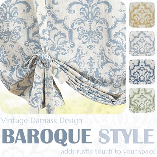 Damask Paisley Tie-Up Curtain Panel