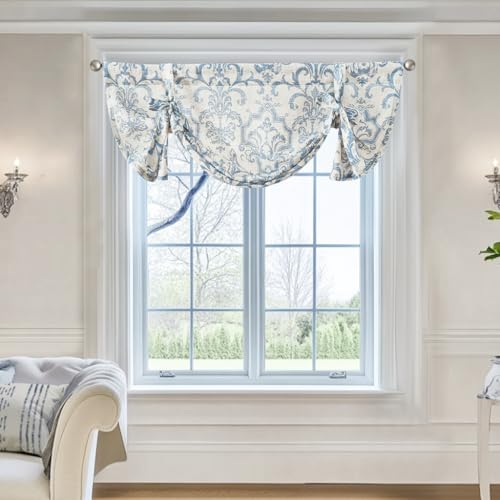 Damask Paisley Tie-Up Curtain Panel