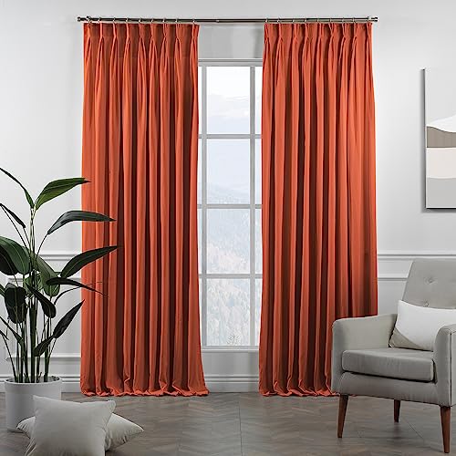 Pinch Pleated Faux Velvet Room Darkening Curtain Panel