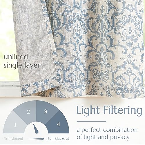 Damask Paisley Tie-Up Curtain Panel