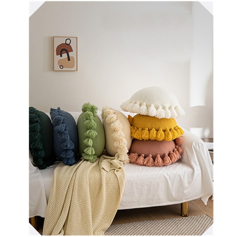 Knitted Tassel Throw Pillow Cushion