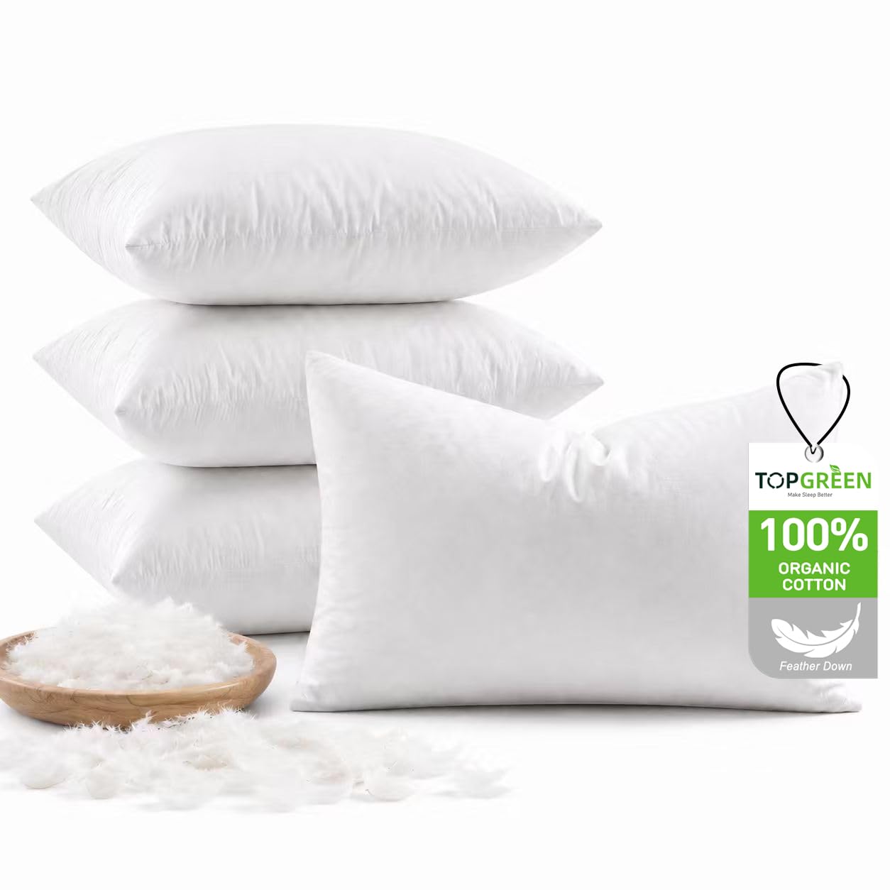 TOPGREEN Feather Down Pillow Insert