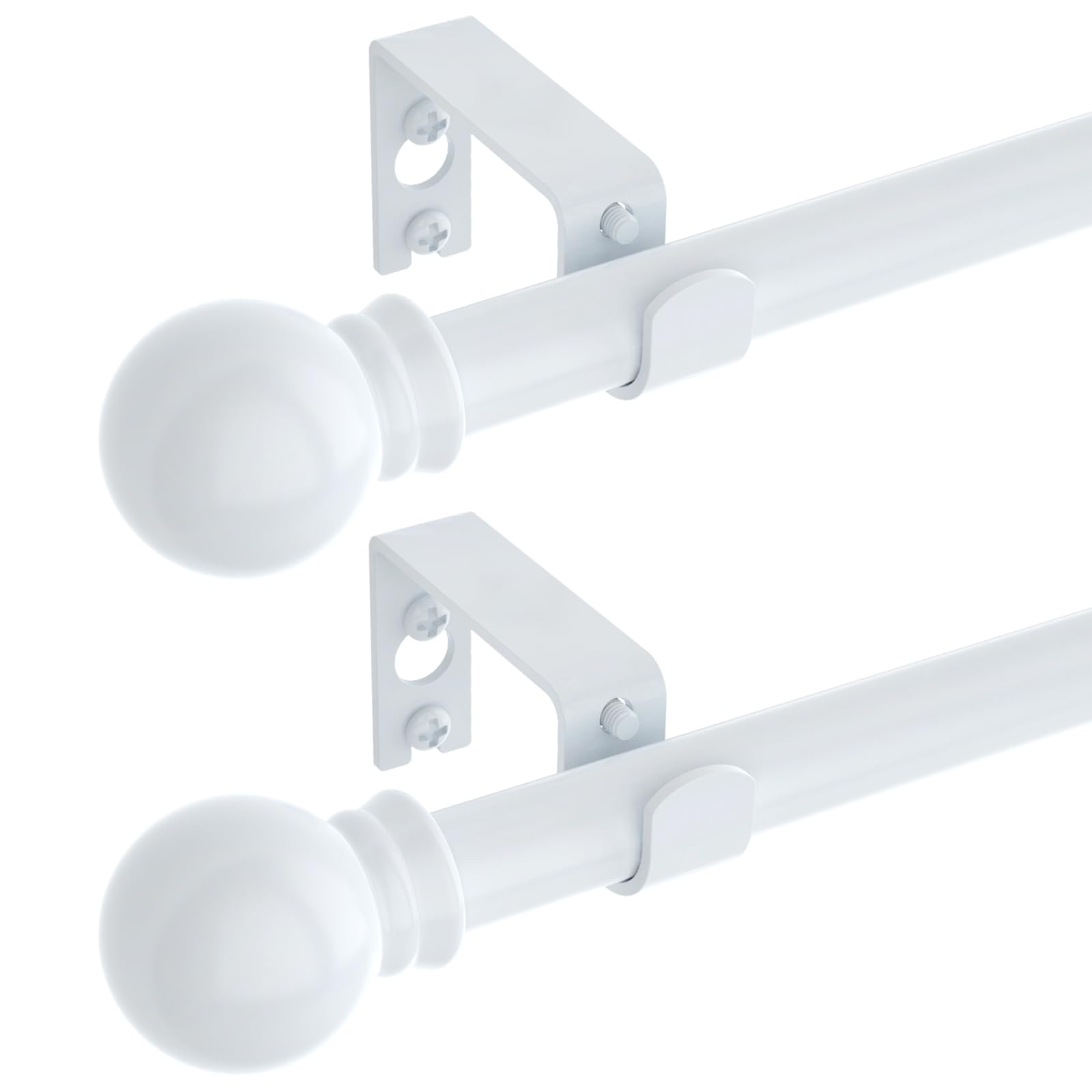 Adjustable Metal Curtain Rod with Round Finials