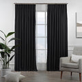 Pinch Pleated Faux Velvet Room Darkening Curtain Panel