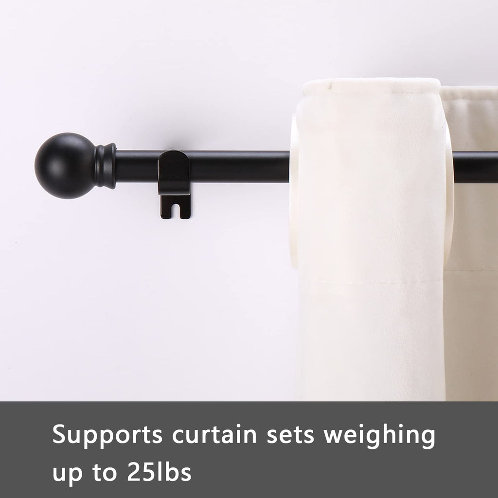 Adjustable Metal Curtain Rod with Round Finials