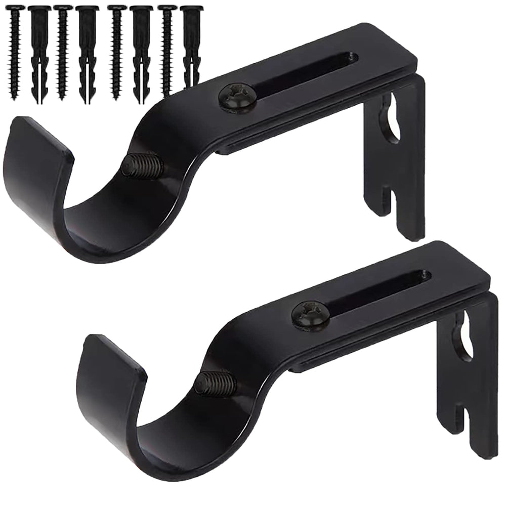 Adjustable Metal Curtain Rod Brackets Set