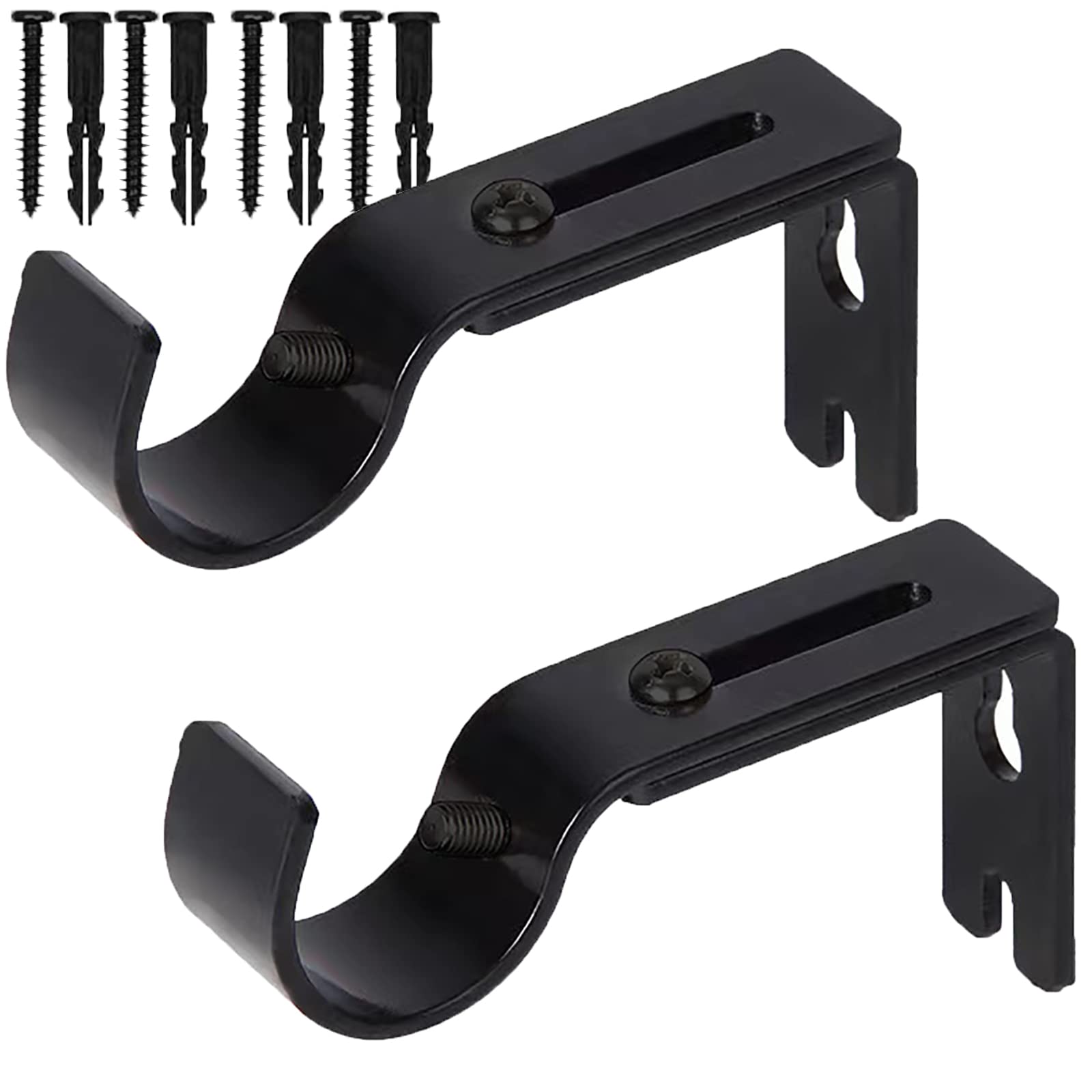 Adjustable Metal Curtain Rod Brackets Set