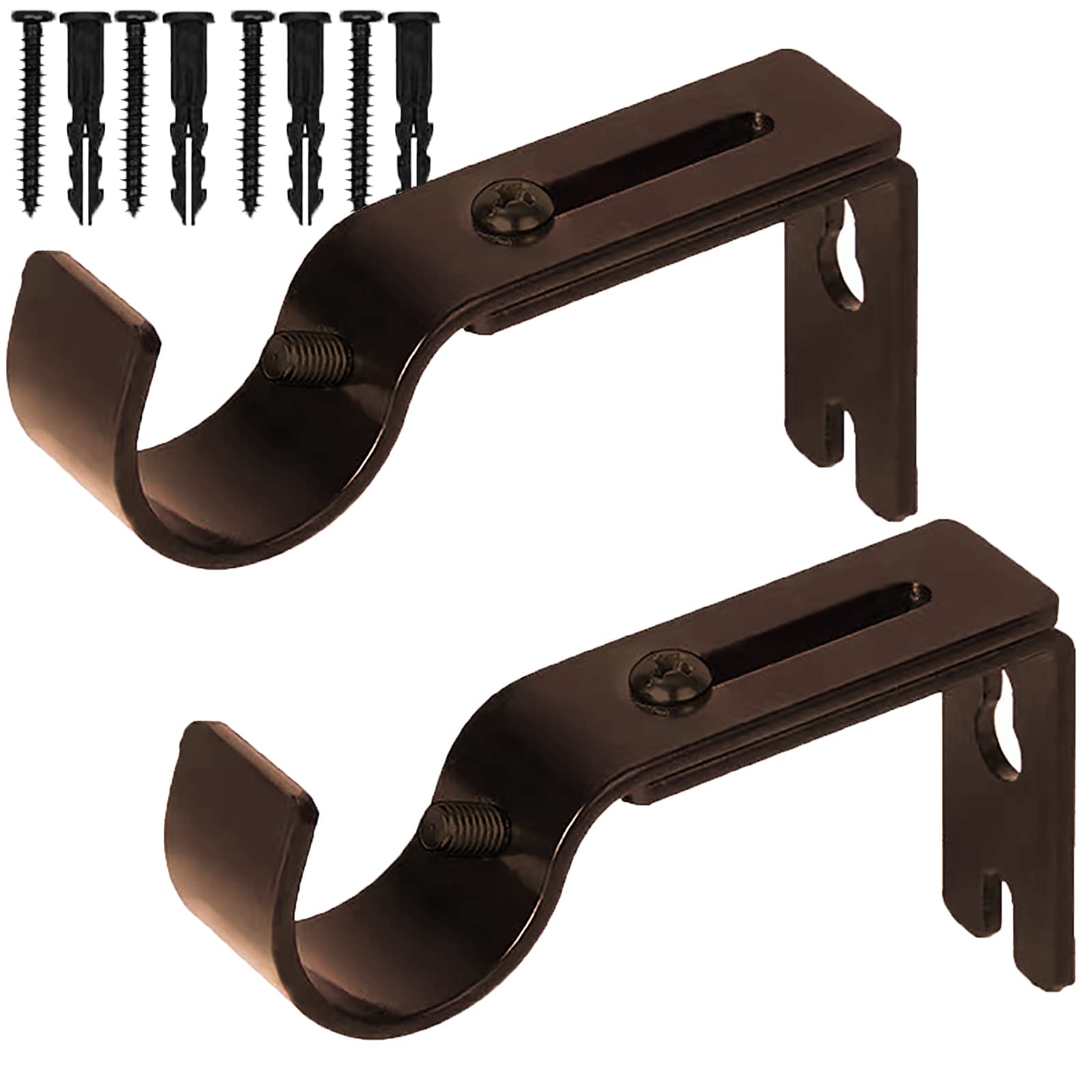 Adjustable Metal Curtain Rod Brackets Set