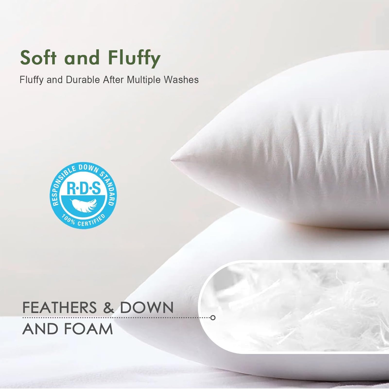 TOPGREEN Feather Down Pillow Insert