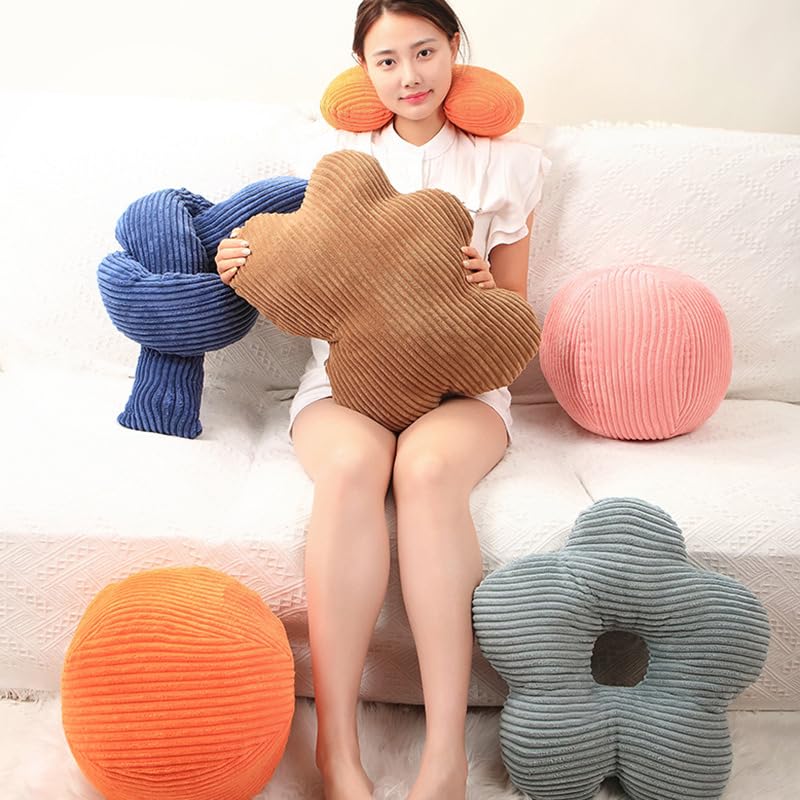 Corduroy Plush Ball Throw Pillow Set