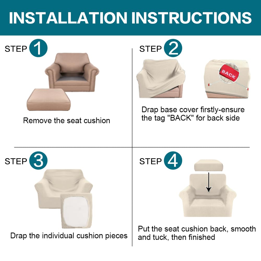 Stretch Sofa Cover with Cushion Covers Set