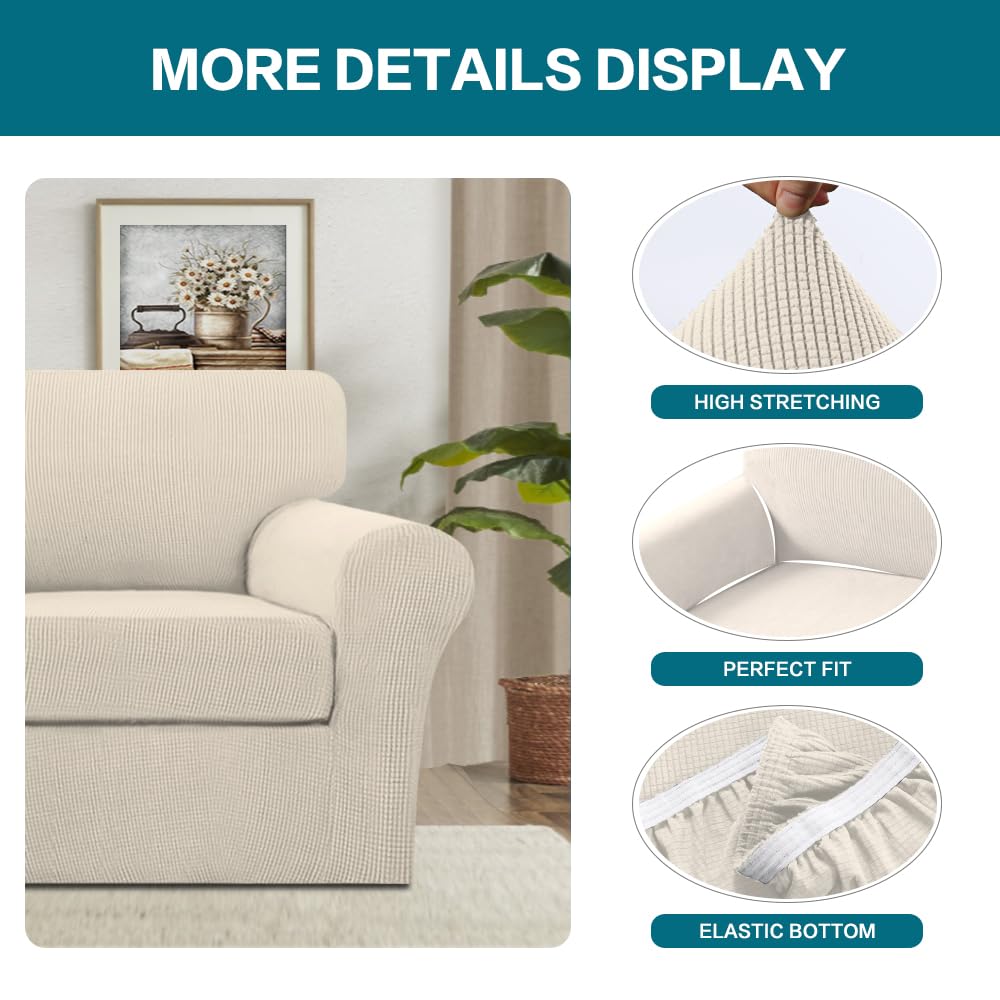 Stretch Sofa Cover with Cushion Covers Set