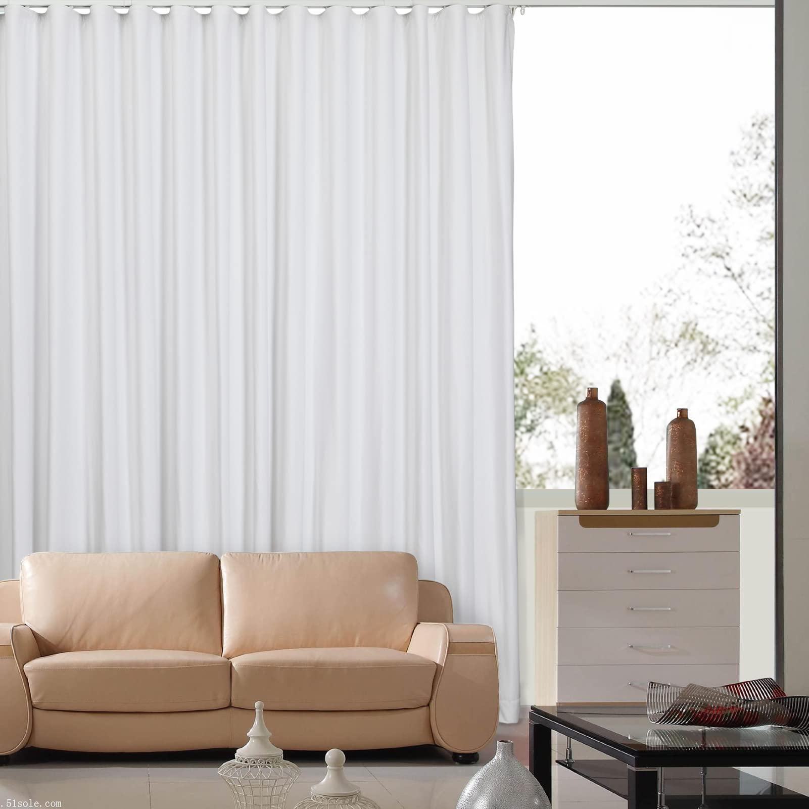 Double Layer Velvet Ripple Fold Curtain Panel