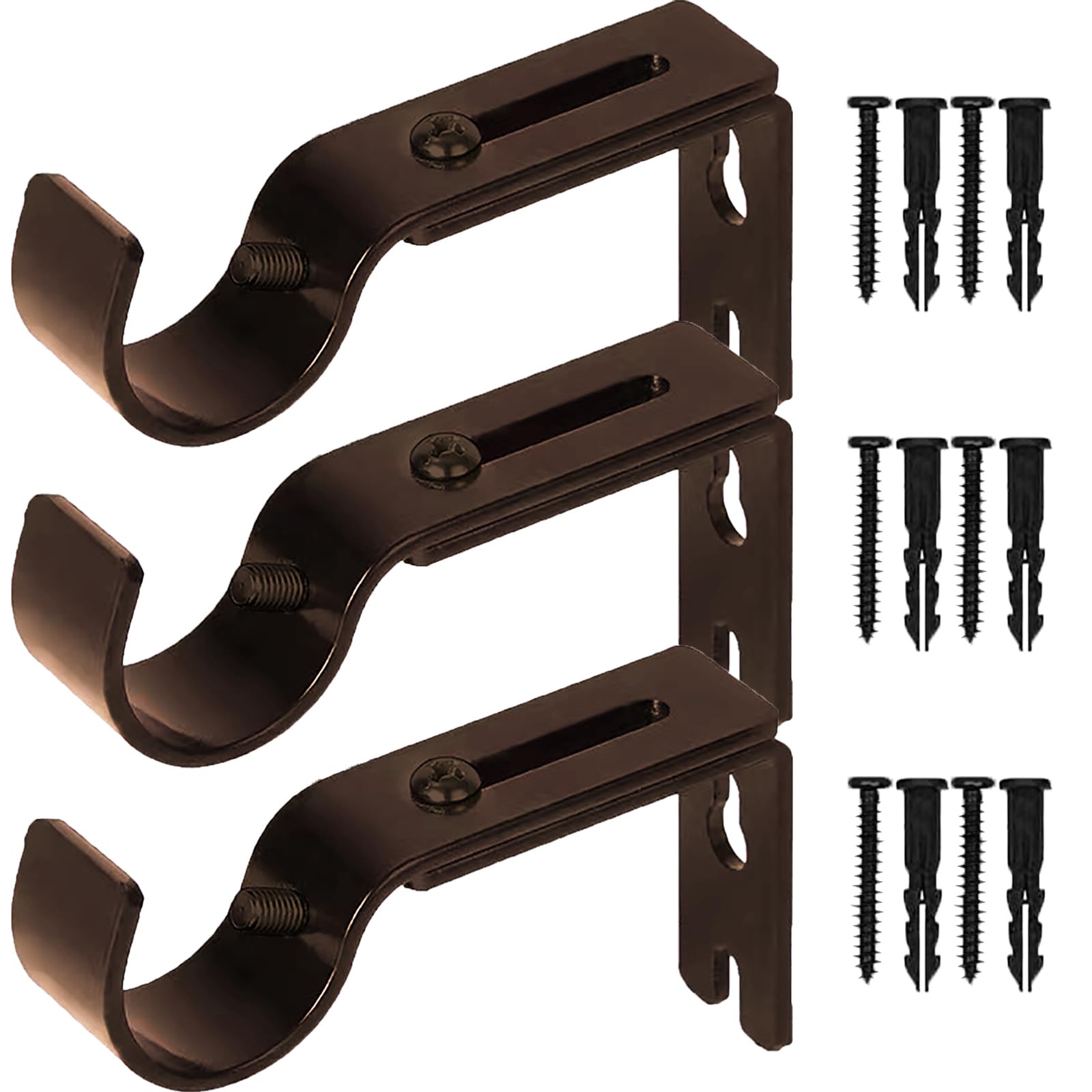 Adjustable Metal Curtain Rod Brackets Set