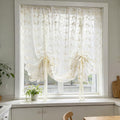 Floral Lace Tie-Up Balloon Curtain Panel
