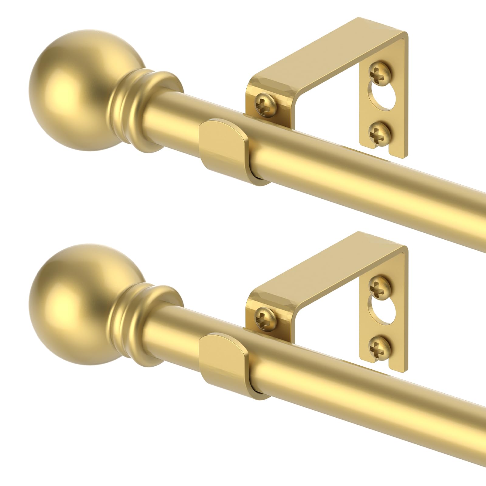 Adjustable Metal Curtain Rod with Round Finials