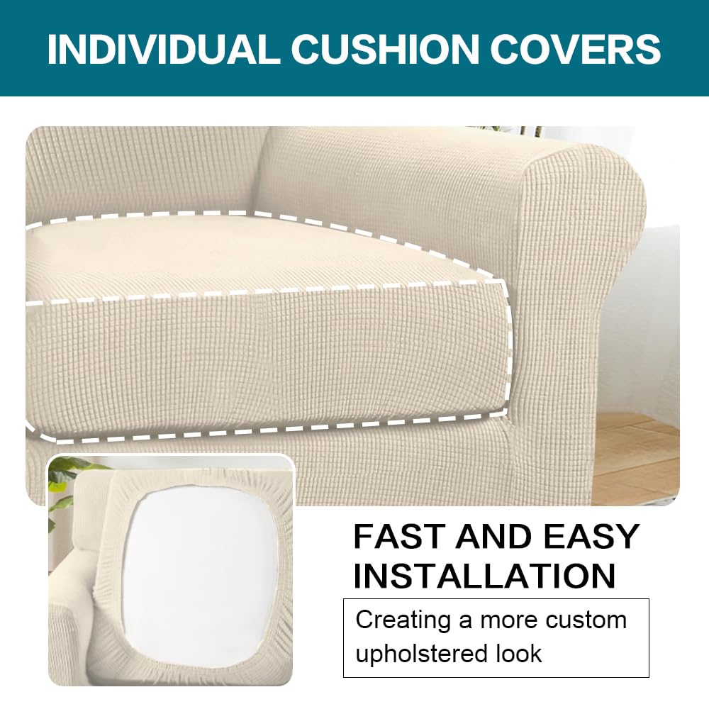 Stretch Sofa Cover with Cushion Covers Set