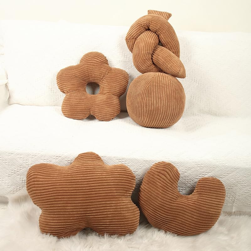 Corduroy Plush Ball Throw Pillow Set