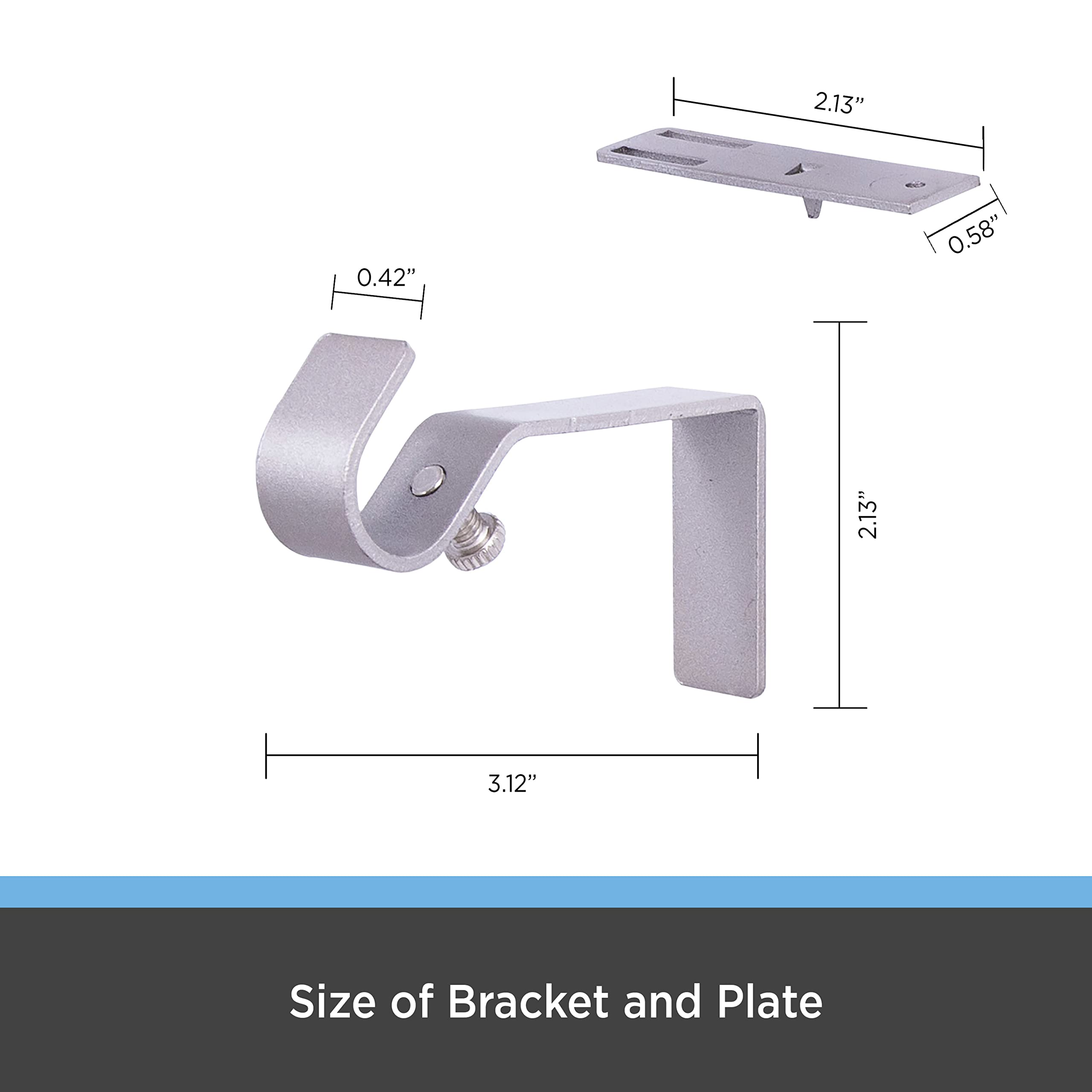 No-Measure Curtain Rod Brackets Set