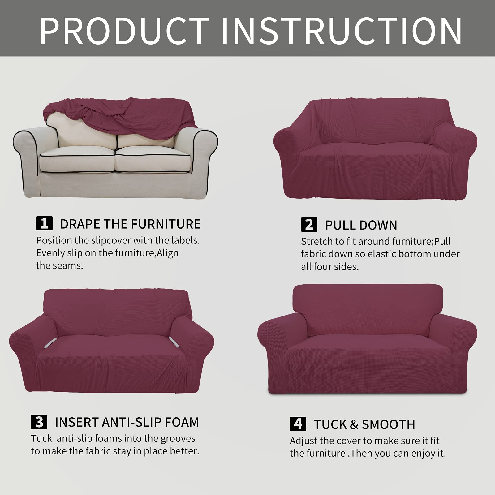 Stretch Jacquard Sofa Slipcover