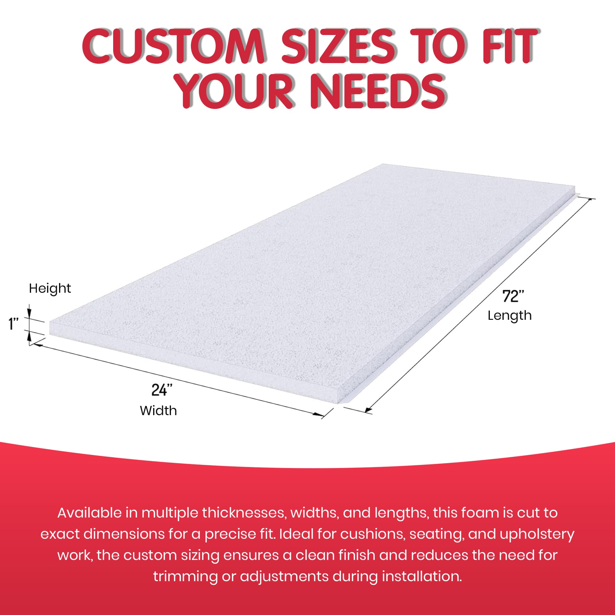 High Density Upholstery Foam Cushion Replacement