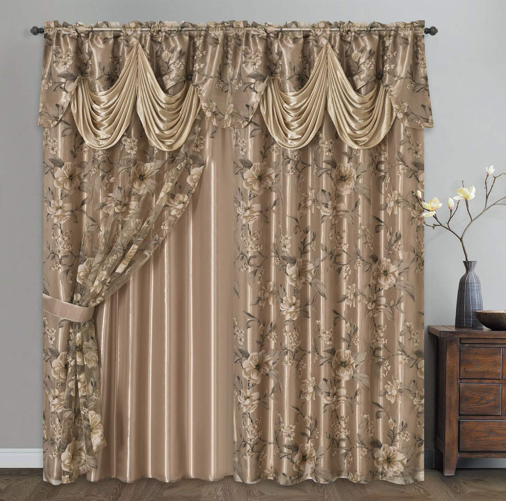 Burnout Organza Window Curtain Set