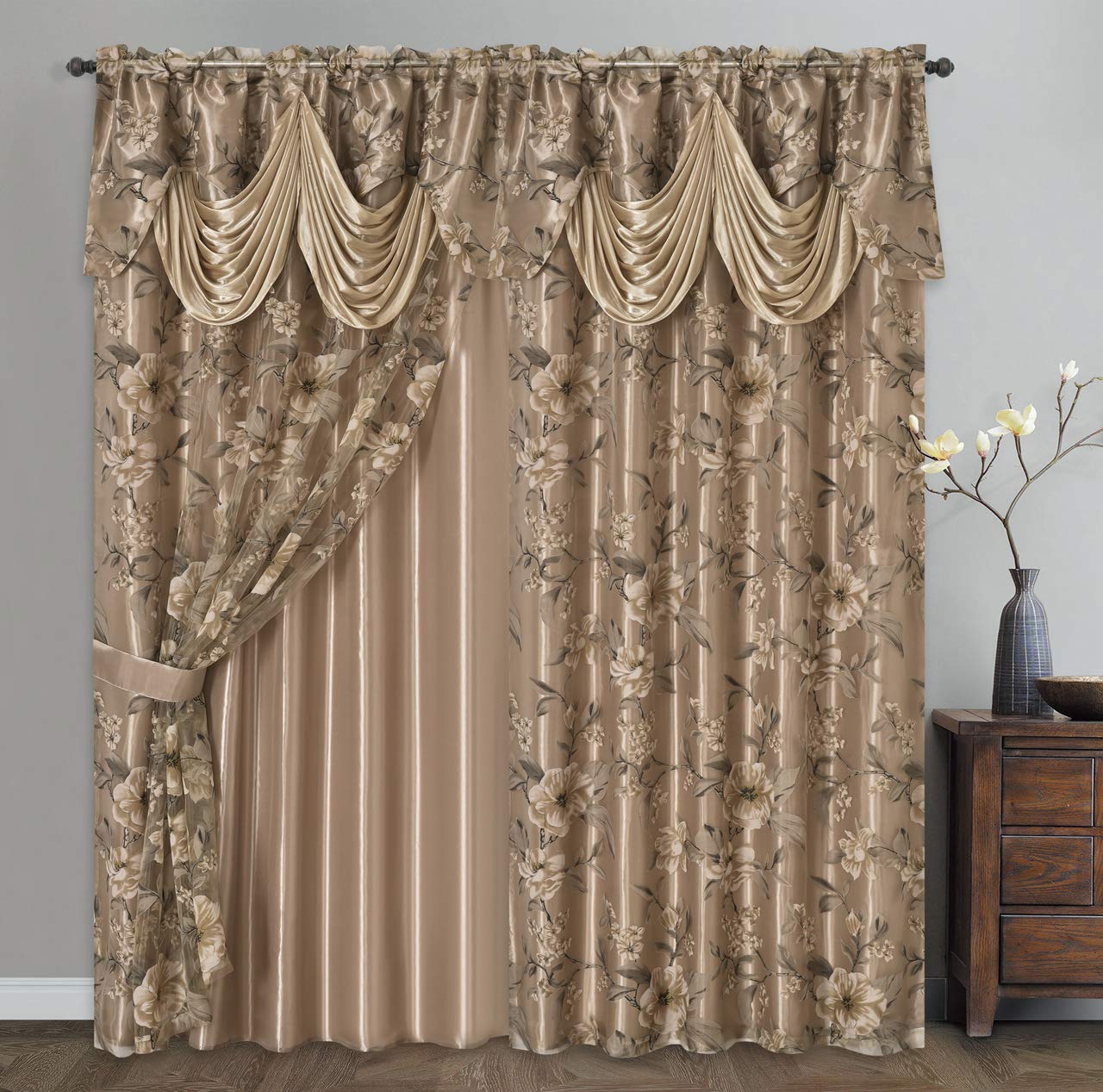 Burnout Organza Window Curtain Set