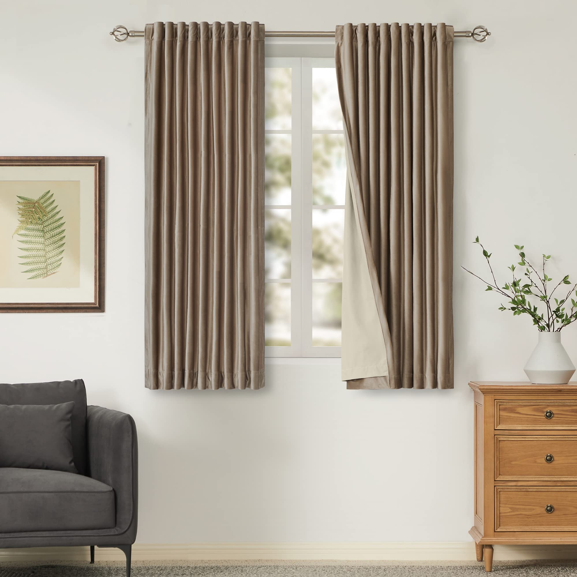 Full Blackout Velvet Curtains Set