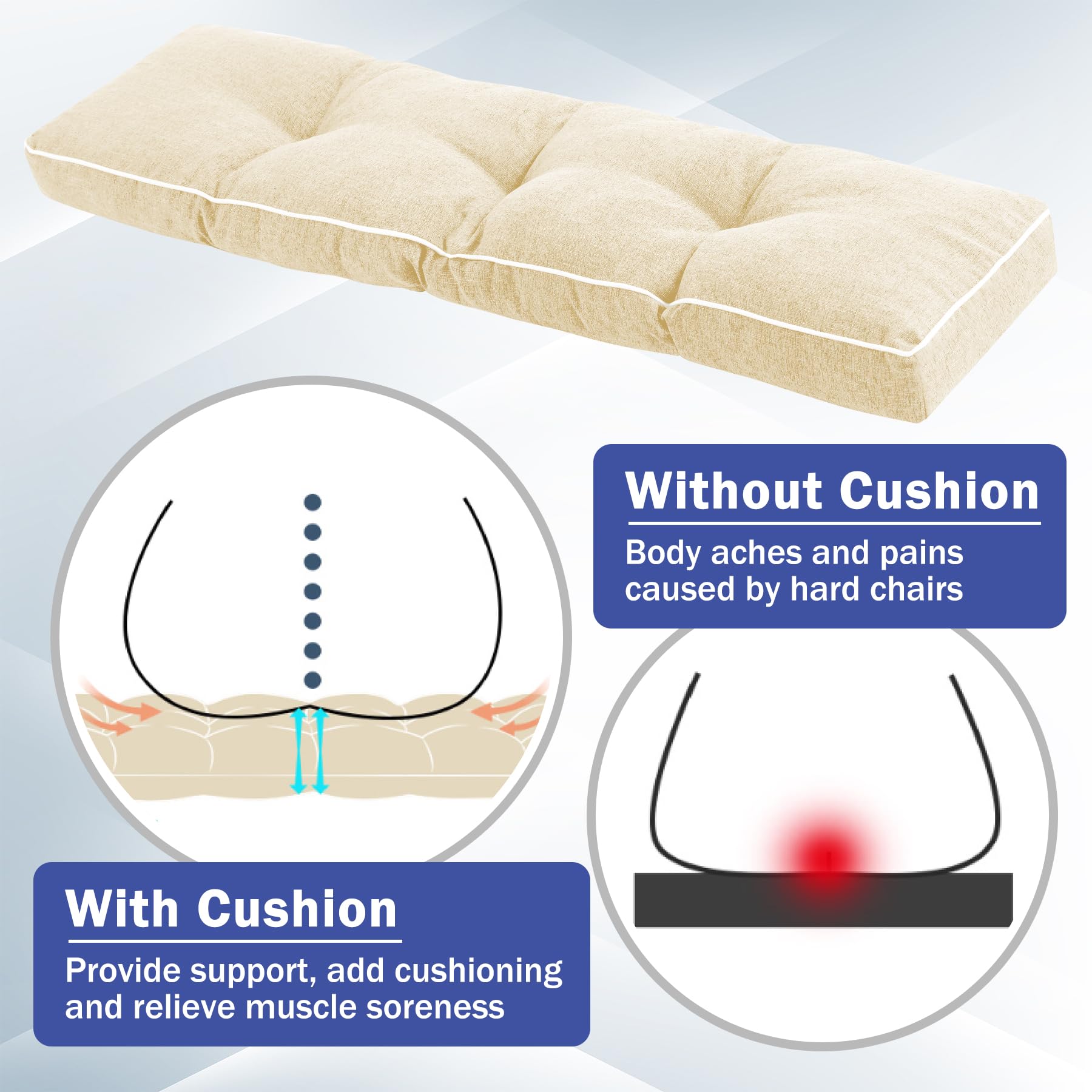 Indoor Outdoor Bench Cushion Pad