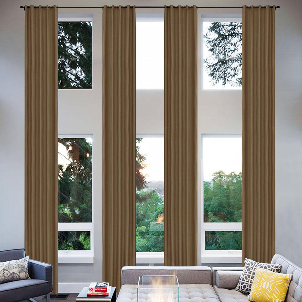 Extra Long Linen Blackout Curtains Set