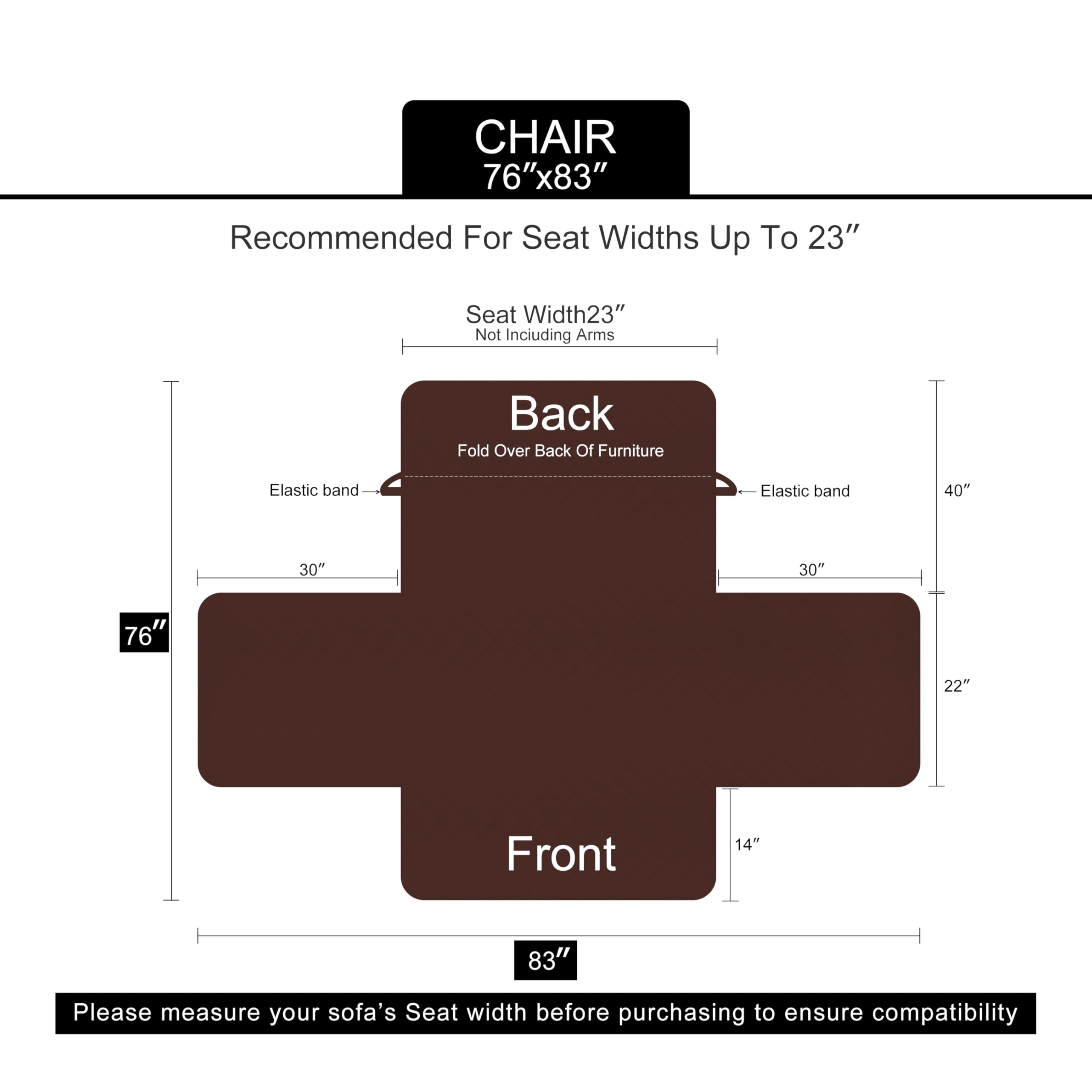 Reversible Sofa Cover for 3 Cushion Couch