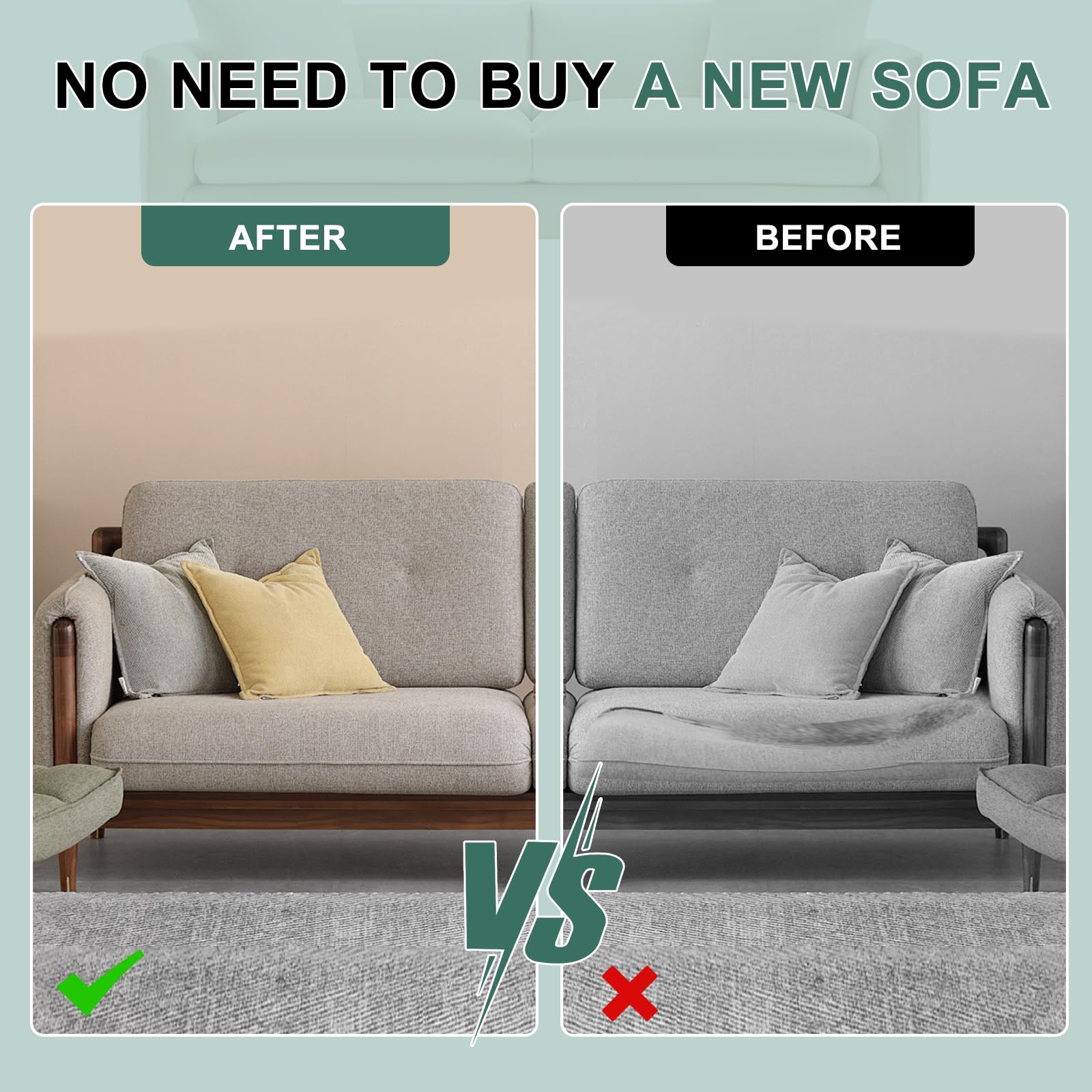 FOUXTEL Extra Thickness Couch Cushion Replacement