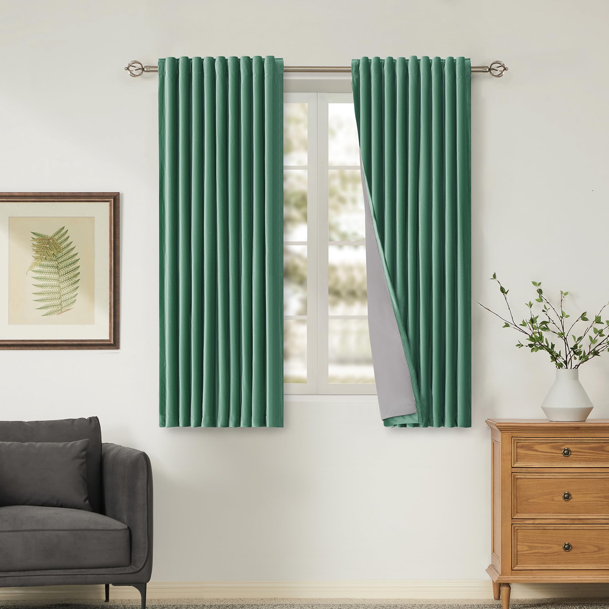 Full Blackout Velvet Curtains Set
