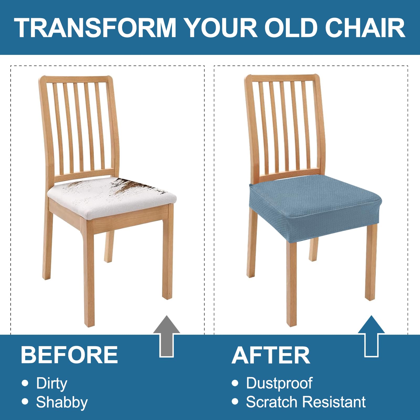 Waterproof Jacquard Chair Seat Covers Set