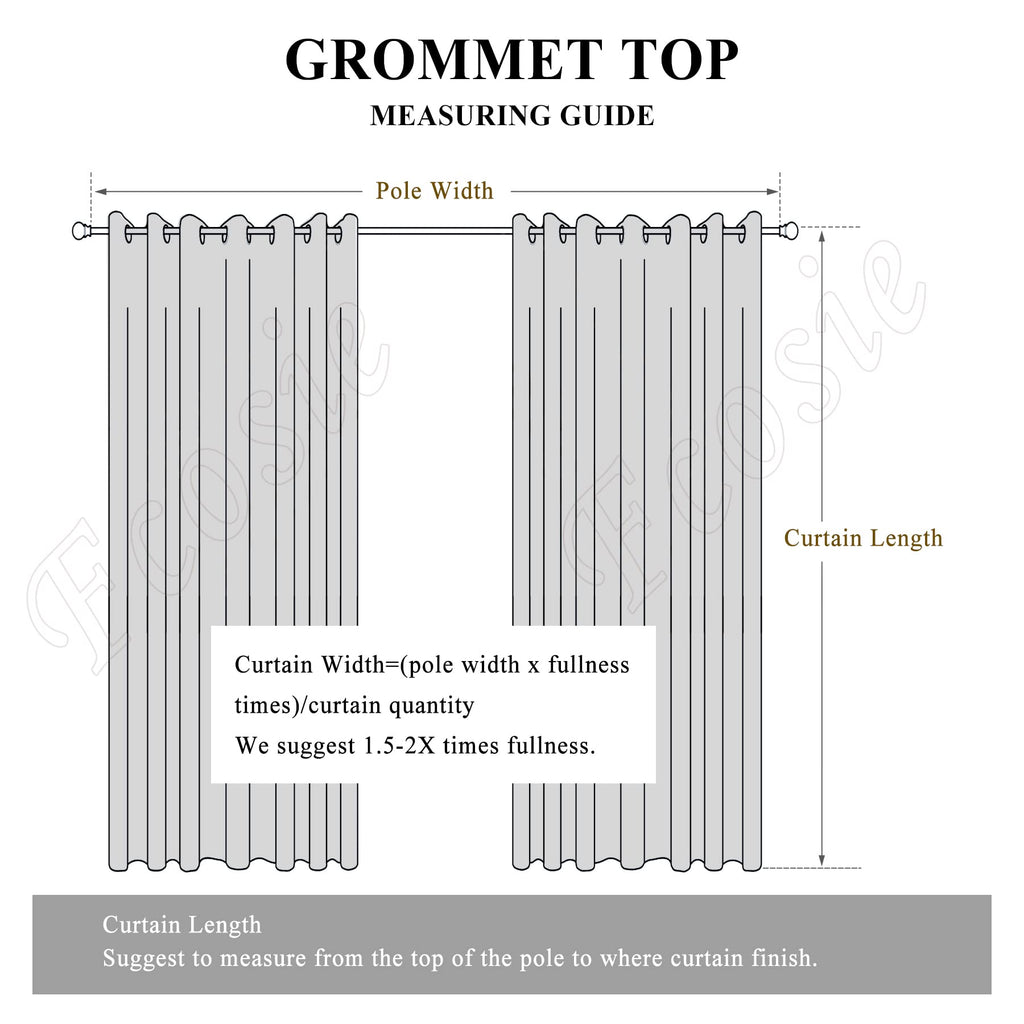 Extra Long Linen Blackout Curtains Set