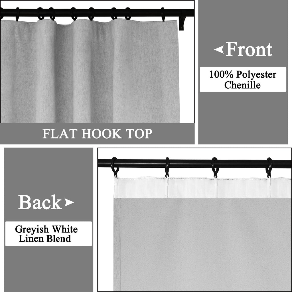 Extra Long Chenille Blackout Curtains Set