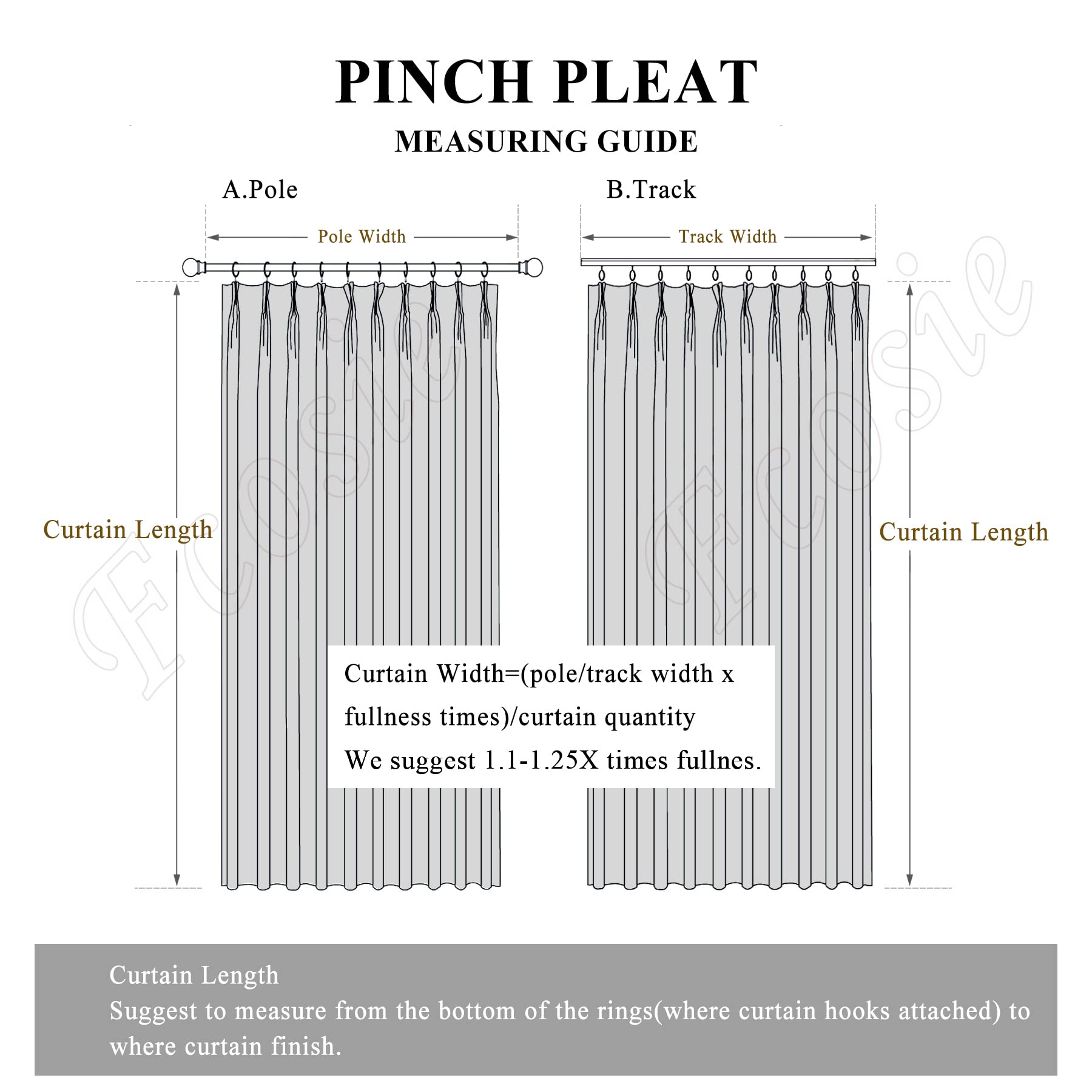 Chenille Pinch Pleated Blackout Curtains Set