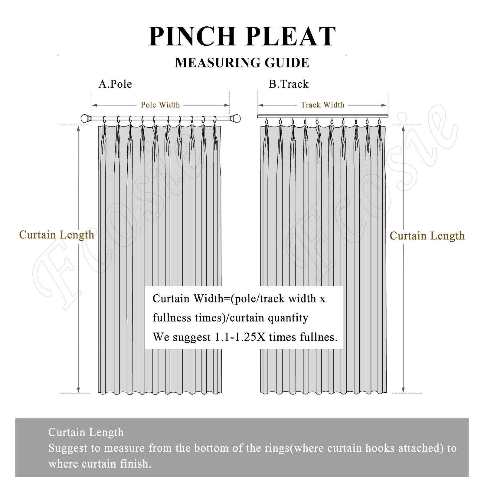 Pinch Pleated Linen Blackout Curtains Set