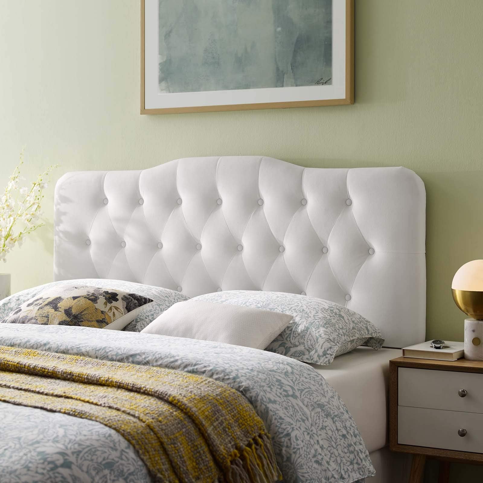 Diamond Tufted Velvet Headboard