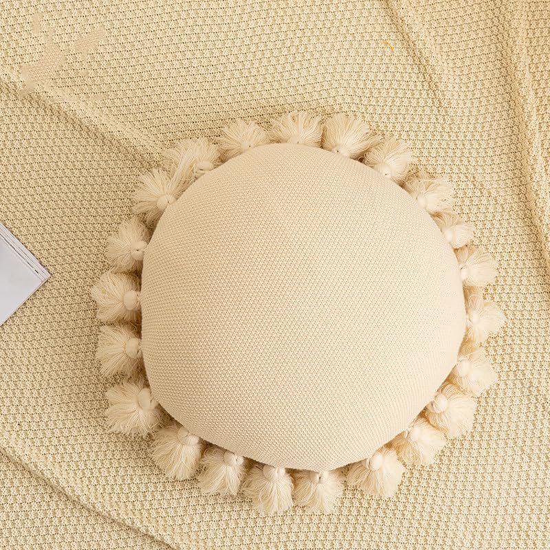 Knitted Tassel Throw Pillow Cushion