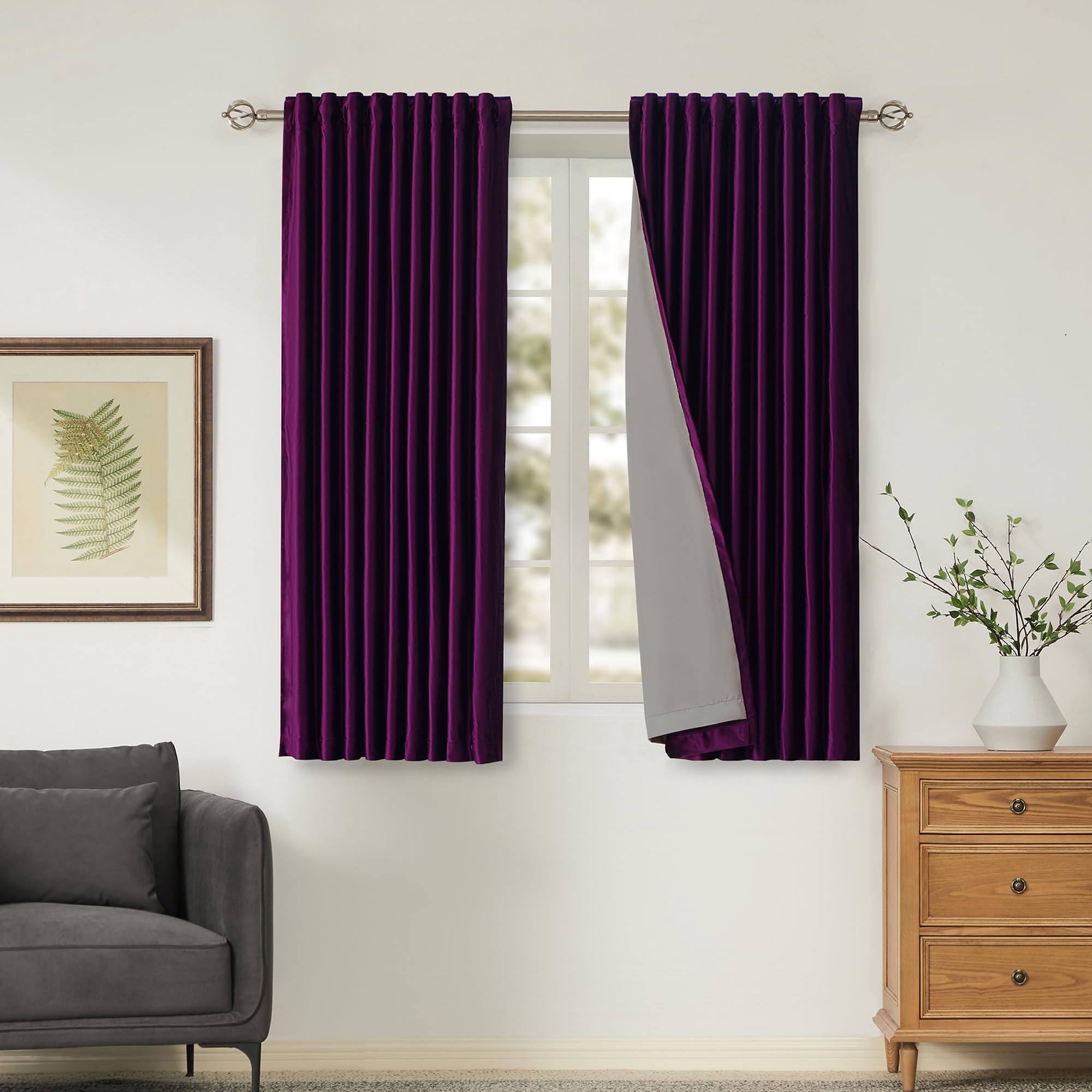 Full Blackout Velvet Curtains Set