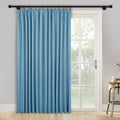 2-in-1 Linen Blackout Pinch Pleat Curtains Set