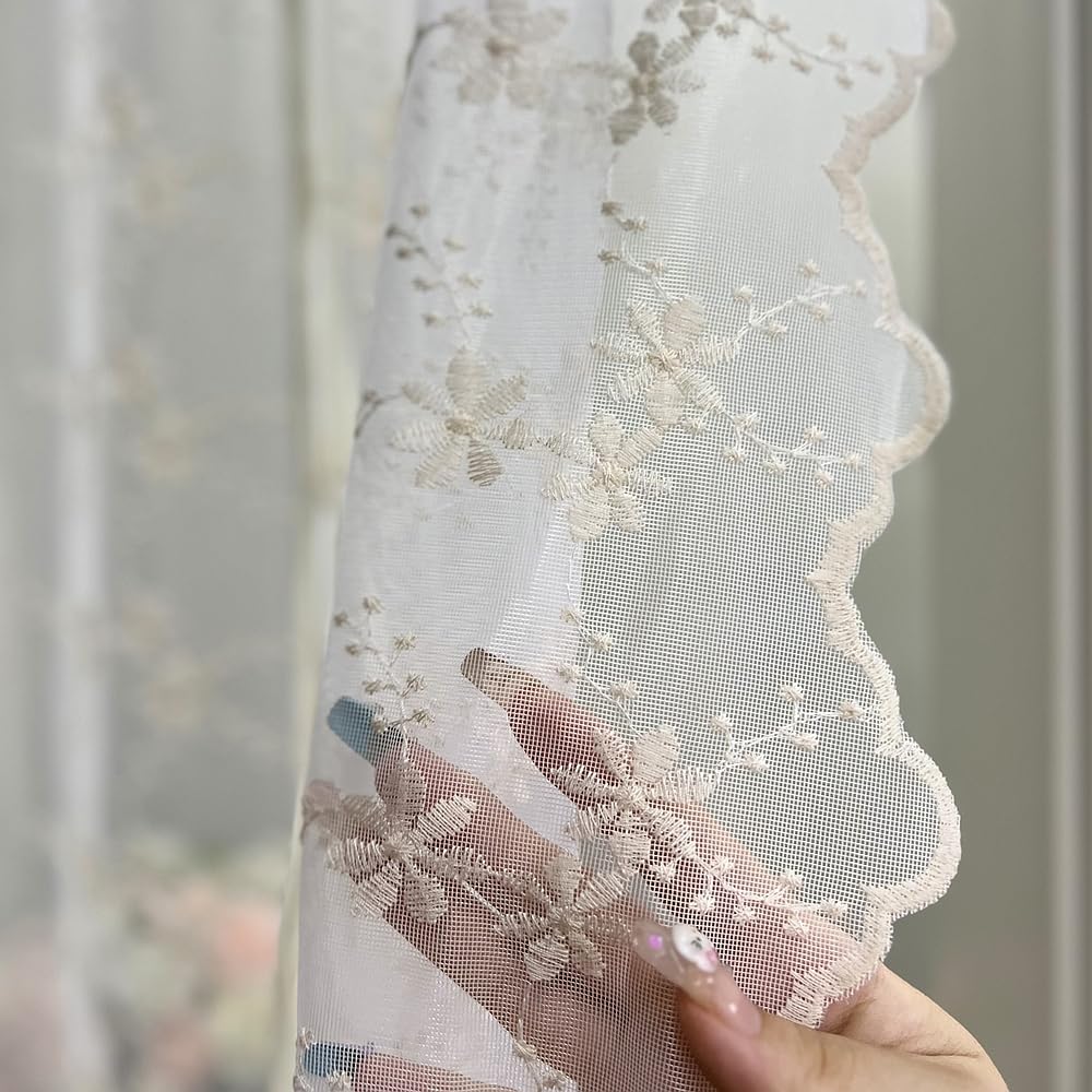 Floral Lace Tie-Up Balloon Curtain Panel