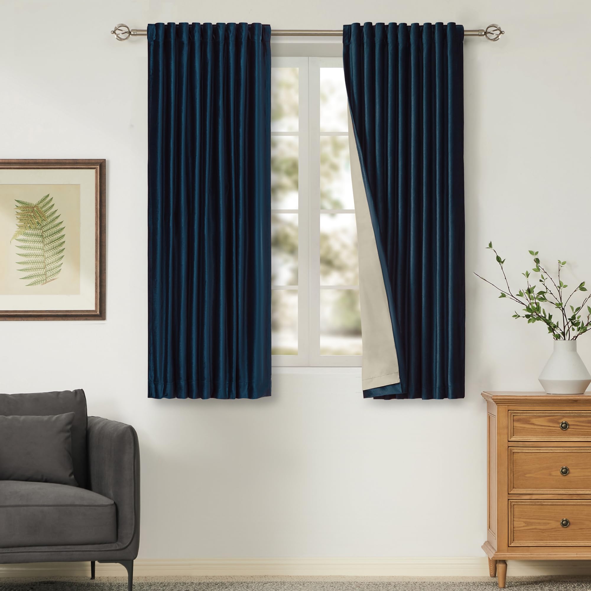 Full Blackout Velvet Curtains Set