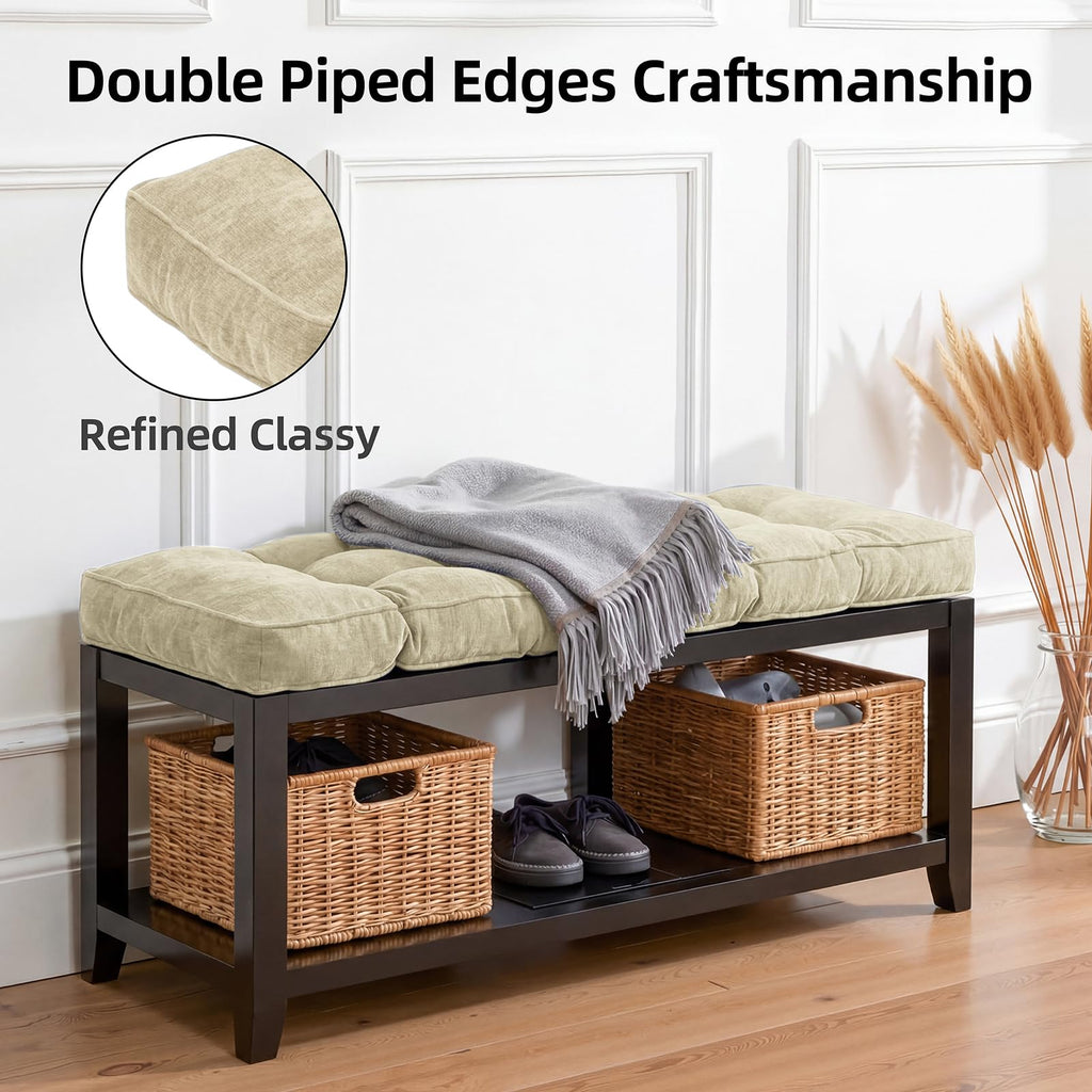 Tufted Indoor Bench Seat Cushion