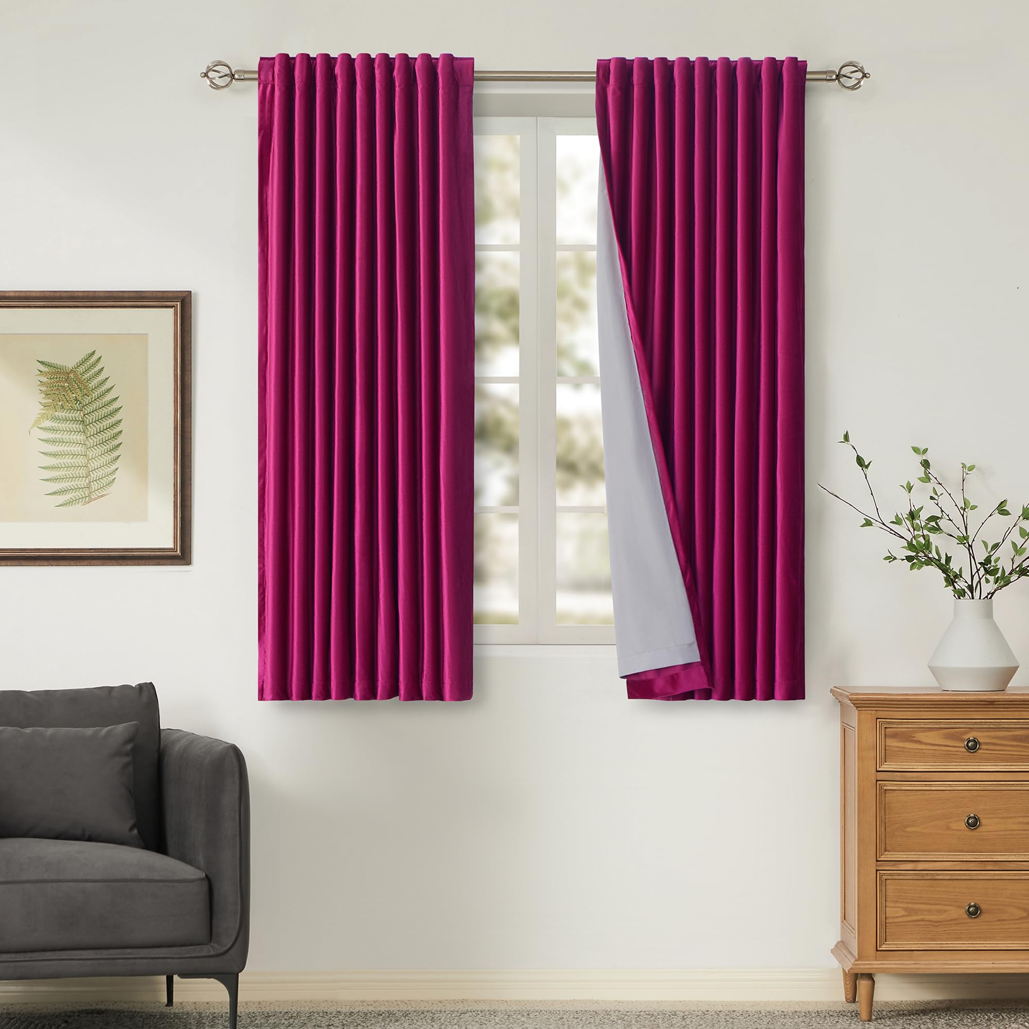 Full Blackout Velvet Curtains Set